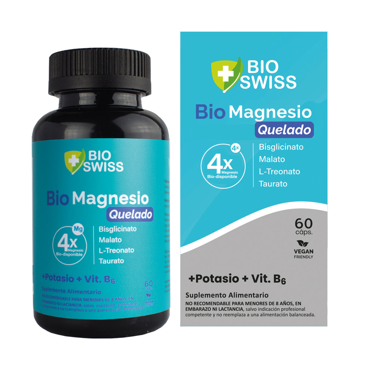 Bio Magnesio Quelado Glicinato, Taurato, Treonato y Malato. 964 mg